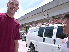 Gay men having sex with Jessie Lee's toys