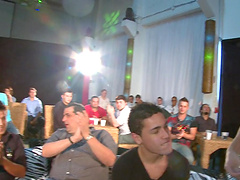 Gay men having sex in different positions.