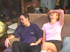 Hot blonde gives a blowjob and gets fucked in the ass in a doggy style.