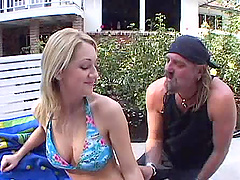 Natural tits blondie Jessica Sweet enjoys riding a large cock