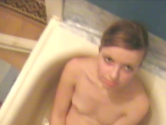 Amateur video of a horny couple having sex in the bathtub