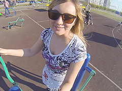 Amateur teen gets her shaved pussy licked in a hot pov scene