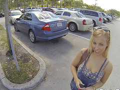 Beautiful teen gets her first pov experience with a bald pussy shaved lover.