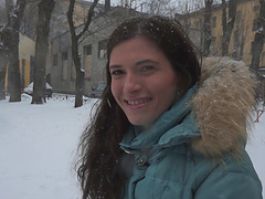 Natural tits bouncing in jeans and thong on a reality teen