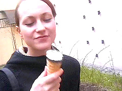 Small boobed amateur in missionary position in a reality porn video.