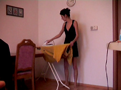 Natural tits homemade video with cowgirl and thong action