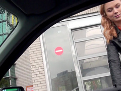 Shaved blonde gets a doggy style orgasm