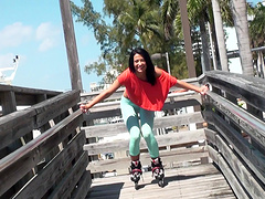 Beautiful brunette gets her pussy licked and fingered.