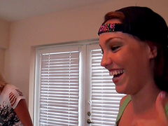 Beautiful natural tits bouncing during a hot group sex scene.