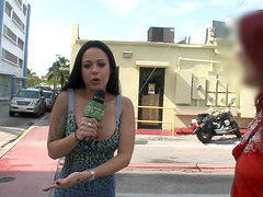 Beautiful women with long hair seduce in this porn video.