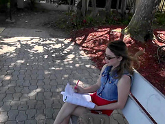 Amateur with natural tits in high heels, pov experience.