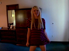 Shaved blonde gets her ass fucked hard in this amateur video.