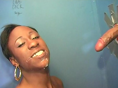 Hot ass ebony girl Diva Divine moans while riding a white dick