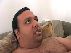 Horny fat guy being ridden by slutty chick on the sofa - Tory Lane