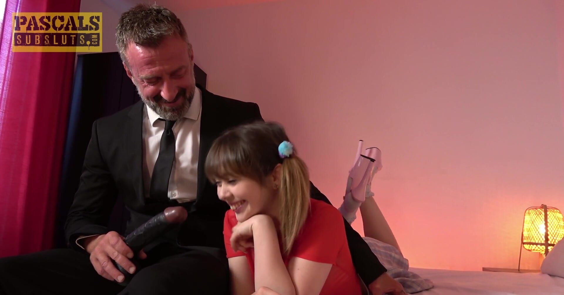 Petite brunette Cherry English gets her holes filled with toys