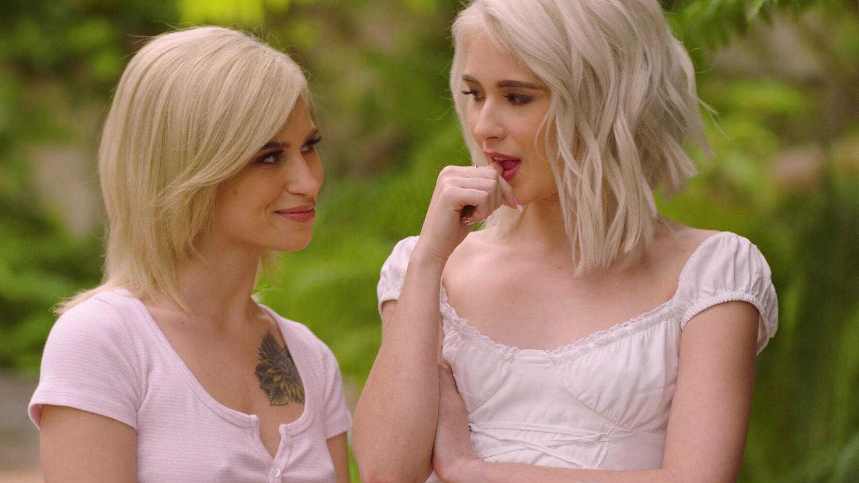 Triple threat: Johnny casts his spell on blonde beauties