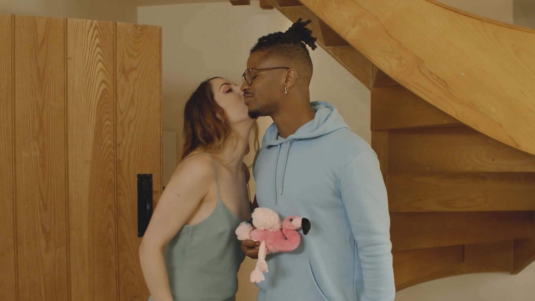 Blonde Romeo's Blue Honey drips as he gives a mind-blowing BJ