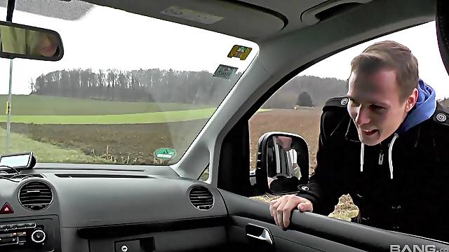 Blonde MILF Julia Pink gets her wet pussy pounded in the car