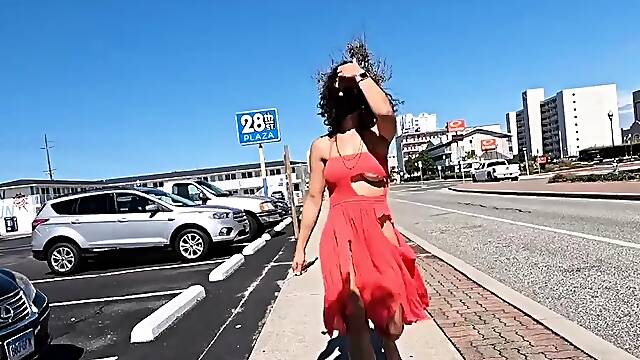 Tera amateur brunette girl public posing