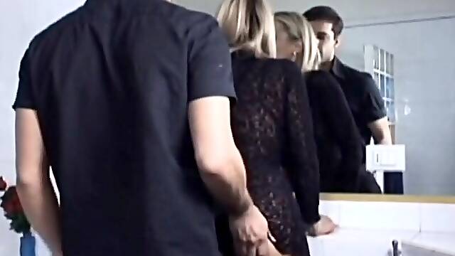 Sexy european in lingerie stockings ass fucked