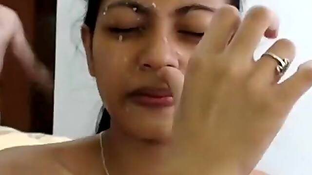 Desi indian NRI girlfriend anal fucking with facial with bf