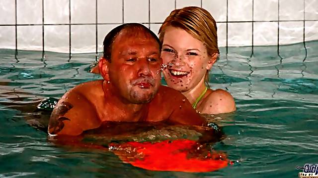 Bikini-wearing teen Rittea fucks a disgusting old guy for some reason