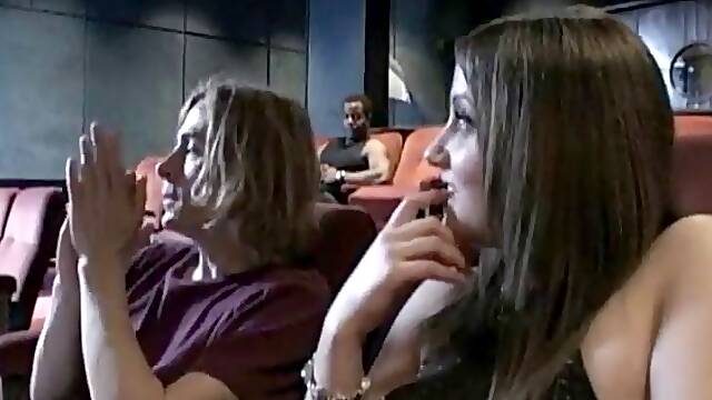 Cheating on her bf in a public cinema