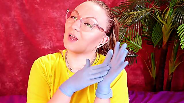 Asmr Video with Medical Nitrile Gloves arya Grander