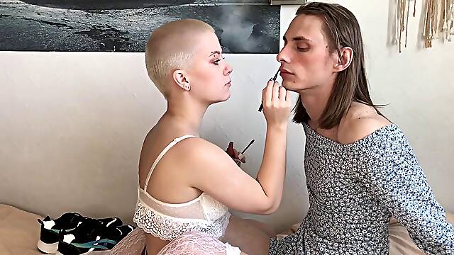 Vilu Vidish Transforms Mi Into Sissy Girl to Strapon Peg Her