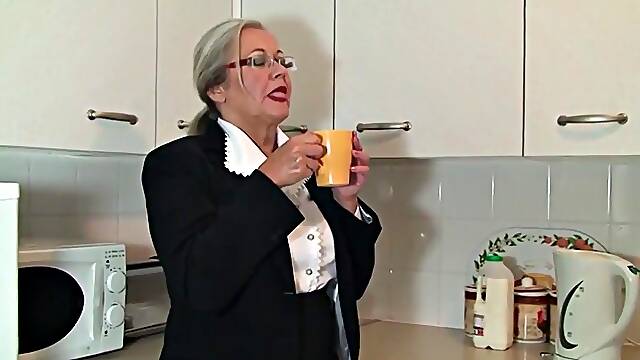 Chubby Granny Secretary Striptease