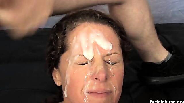 Anal gangbang ends with slutty milf covered in hot cum