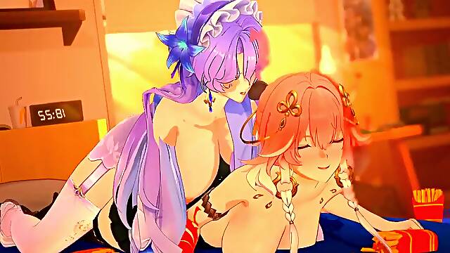 Cantarella and Changli Yuri Futa Hump Compilation - Wuthering Sways