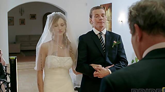 Impressive moments of severe sex right on her wedding day