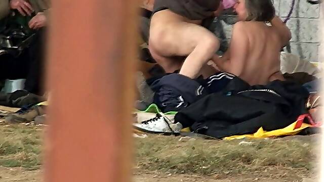 Pure Street Life Homeless Threesome Having Sex on Public. Warning, this video is only for those...