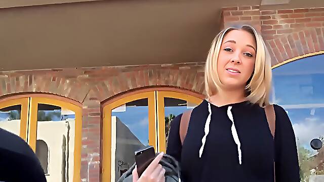 Busty Blonde Gets Picked Up By Porn Agent!