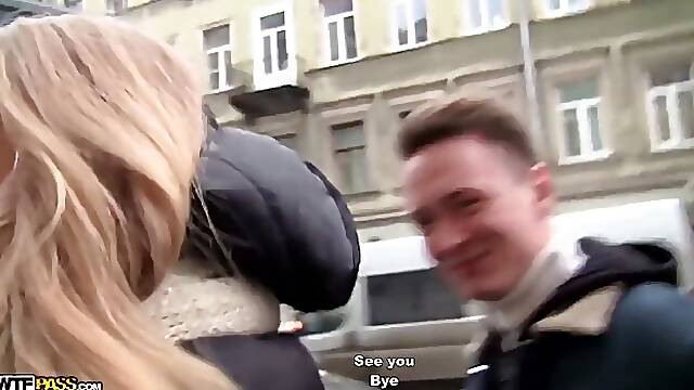 Czech brunette ended up sucking a stranger's dick and getting fucked hard from the back