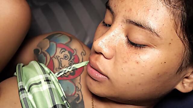 Big cock Asian femboy from Thailand fucks bar girl in a threesome