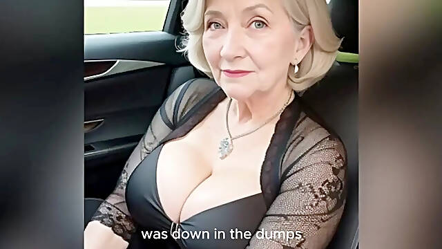 Scened GILF rides big black cock in back of taxi