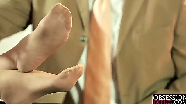 Kathia Nobili brought a pair of highheeled shoes to her desk