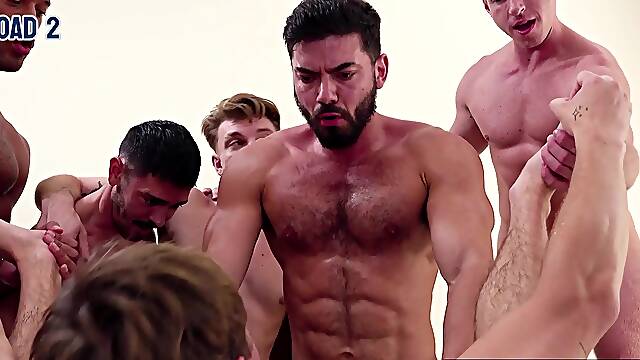 What a fucking EPIC gangbang! Cyrus Stark takes -Censored- loads of cum in his asshole!