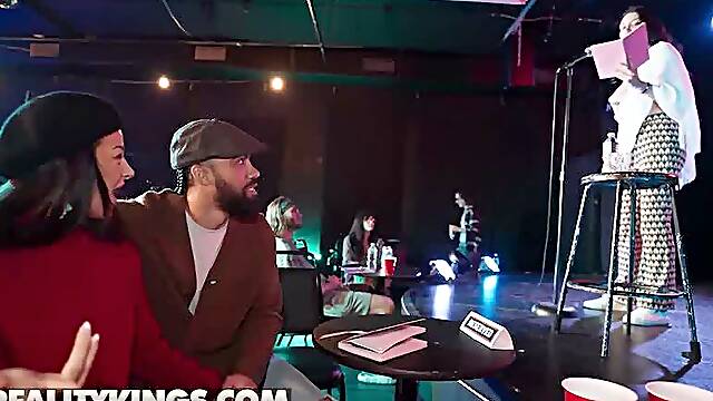 REALITY KINGS - Evelin Stone Spices Up The Poetry Slam With Sneaky Sex And A Cum-Filled Face