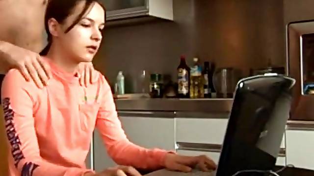 Young Russian Flattie Pulls Out A Swollen Dick Of Her BF