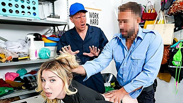 Sophia Sterling pounded by officer and stepbro