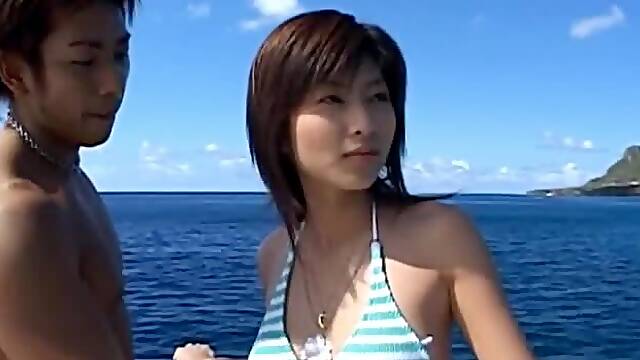 Rin Suzuka has stunning sex on a yacht and gets a facial cumshot