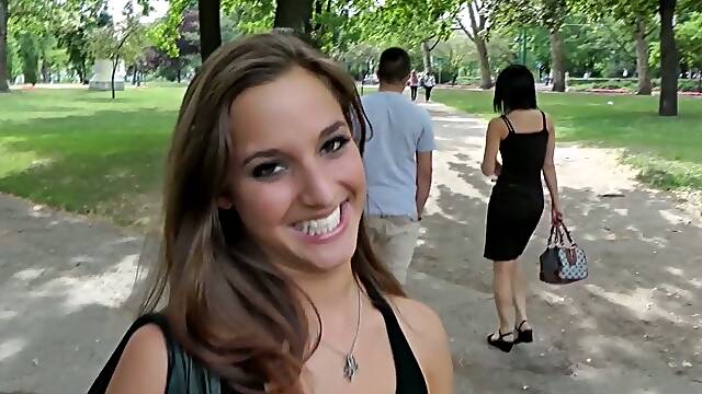 Beautiful Teen Seduced and Fucked in a Budapest Park in POV