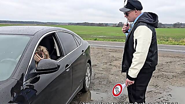 Kontrola Prędkości Seks z Policjantem Polskie Porno