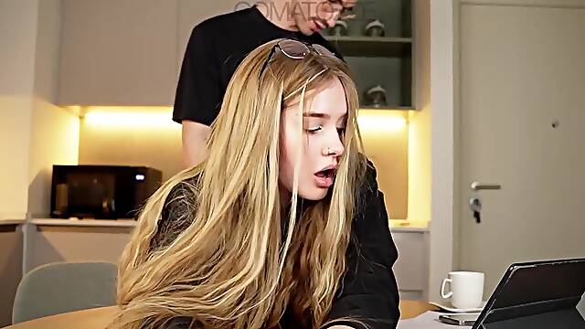 Large Tit Youthful Secretary Drilled by Boss