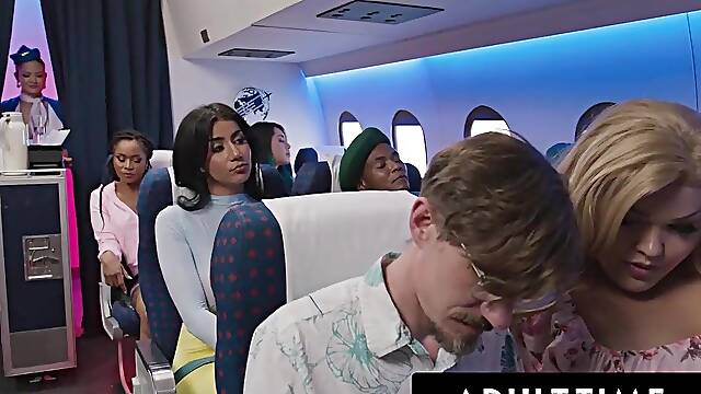 ADULT TIME - Jealous Cali Sweets Caught BFF Roxie Sinner With Trans SHEMALE HENTAI Flight Attendant Alison Rey