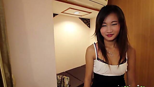 Shy Unshaved Twat Thai Beauty Creampied