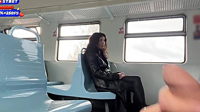 Stranger Helped Me Cum On Public Educate And Walks Around Carriages With Cum On Face - CUMWALK
